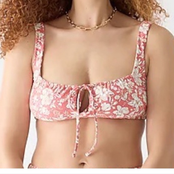 JCrew Swim Tie Front Square Neck Bikini Top Sz XS - Picture 1 of 14